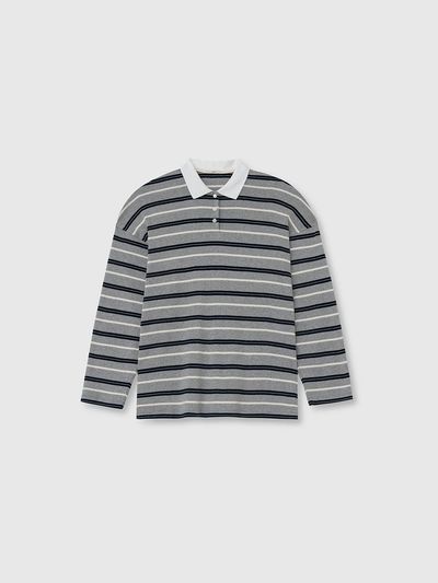 NIEEH STRIPE RUGBY POLO T-SHIRT