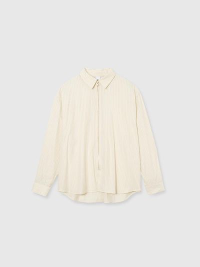 NIEEH Striped Zip Up Shirt - Yellow