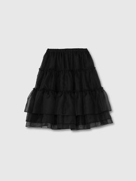 NIEEH TULE LAYERED MIDI SKIRT