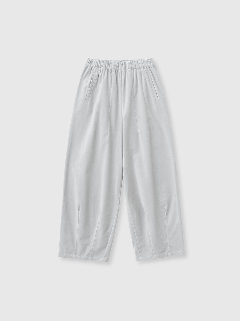 NIEEH Velvet Tapered High Rise Pants [Gray]