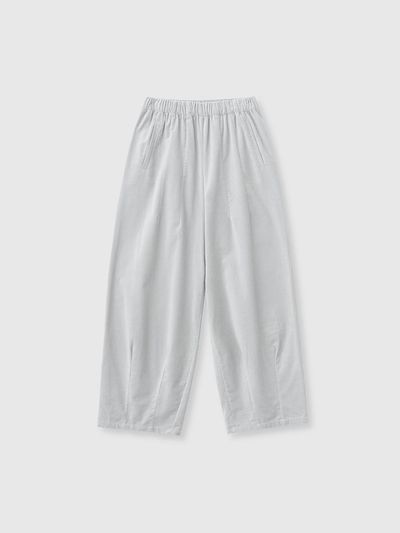 NIEEH Velvet Tapered High Rise Pants [Gray]