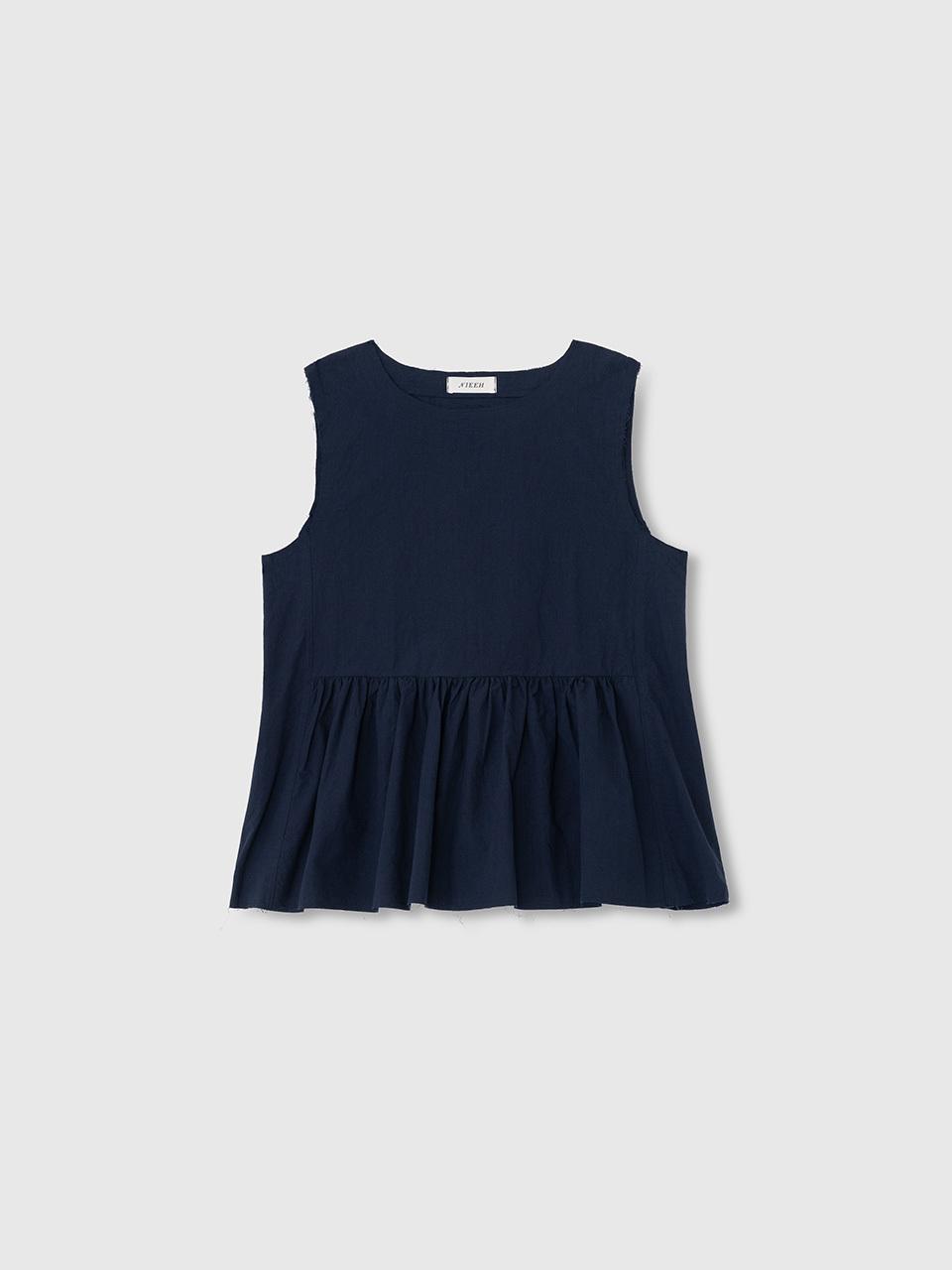 NIEEH WASHED COTTON SLEEVELESS_NAVY