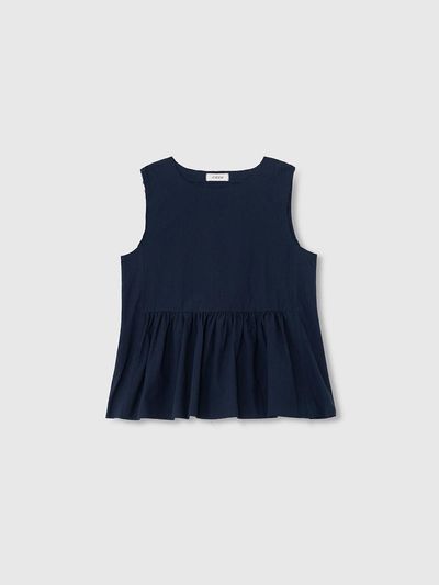 NIEEH WASHED COTTON SLEEVELESS_NAVY