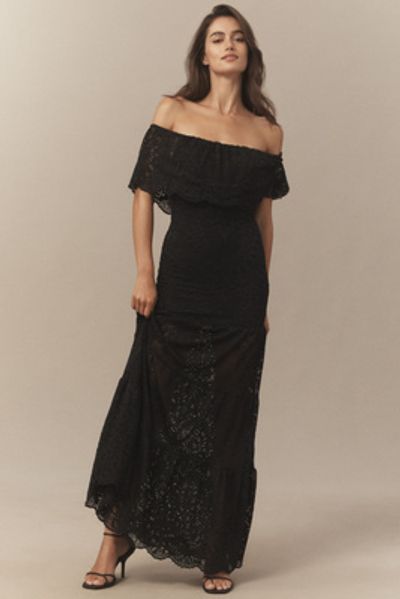 Nightcap Lanai Positano Off-Shoulder Tiered Lace Maxi Dress