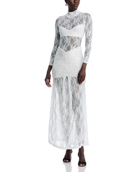 chinese dress ladies Black Long Sleeved Lace Maxi Dress – AX Paris