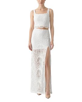 Nightcap Nightcap High Slit Lace Maxi Skirt