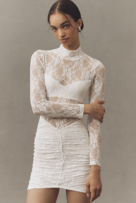 Nightcap - Sheer Stretch Lace Mini Dress
