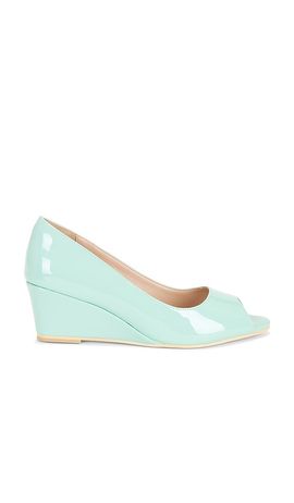 NIIHAI NIIHAI Open Toe Vinyl Mule Wedge