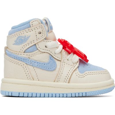 Nike Jordan Nike Jordan Baby Off-White & Blue Jordan 1 Retro High OG Sneakers