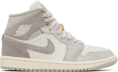 Nike Jordan Nike Jordan Gray & Off-White Air Jordan 1 Mid SE Sneakers