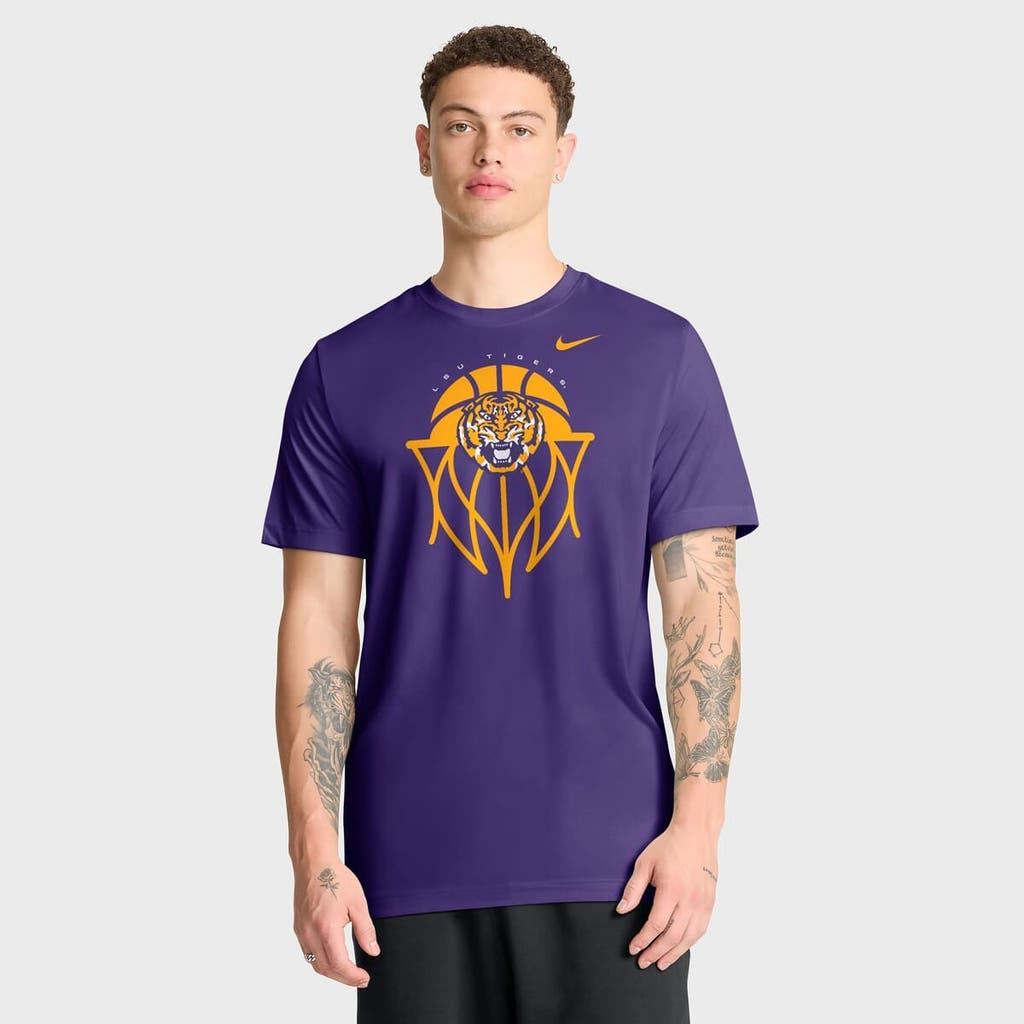 Nike - Men's Purple LSU Tigers Basketball Icon Legend Dri-FIT T-Shirt
