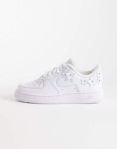 Nike Air Force 1 '07 Floral Detail Sneakers In White