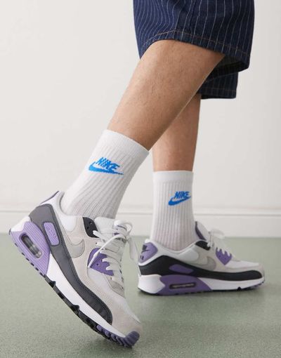 Nike Nike Air Max 90 sneakers in white and purple