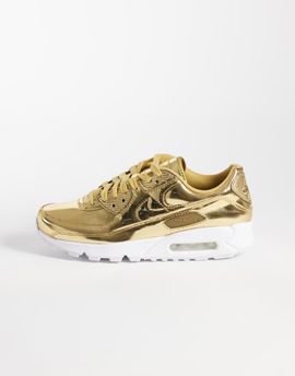 Nike Nike Air Max 90 sneakers with metallic detail in gold and white