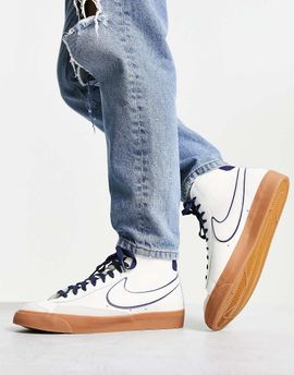 Nike Nike Blazer Mid sneakers in off-white and navy-Neutral