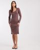 Nike Nike Chill ribbed long sleeve dress in brown - 2