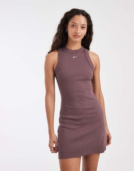 Nike Nike Chill ribbed tank dress in brown