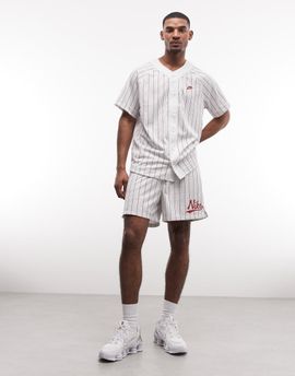 Nike Nike Club Baseball striped shorts in white