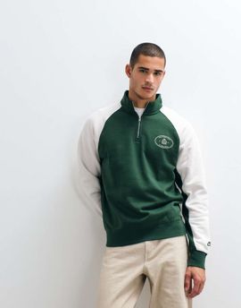 Nike Nike Club half zip sweatshirt in off white and green