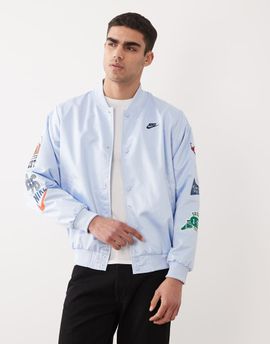 Nike Nike Club Reissue varsity jacket in light blue