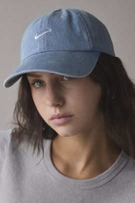 Nike Nike Club Unstructured Denim Baseball Hat in Thunder Blue, Women's at Urban Outfitters
