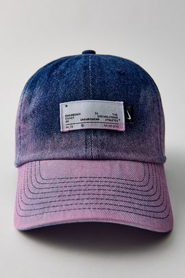 Nike Nike Club Unstructured Denim Painter's Cap in Navy/Pink, Women's at Urban Outfitters