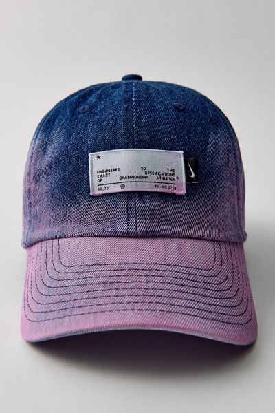 Nike Nike Club Unstructured Denim Painter's Cap in Navy/Pink, Women's at Urban Outfitters