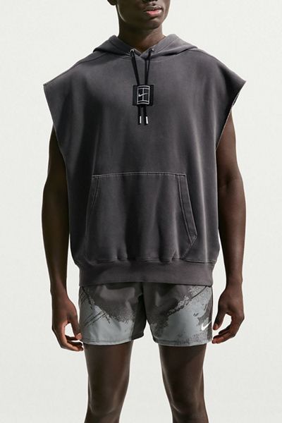 Nike Nike Court Slam Sleeveless Hoodie Sweatshirt in Anthracite, Men's at Urban Outfitters