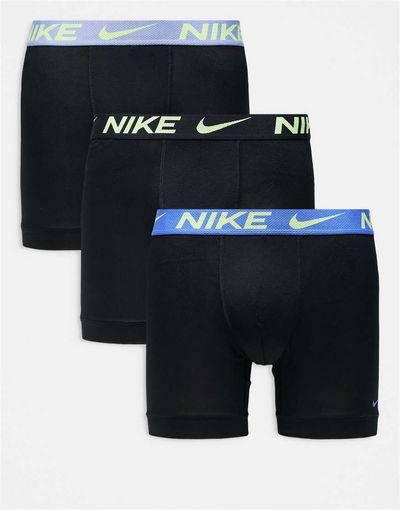 Nike Nike Elite 3 performance pack boxer briefs in black with black/purple/gray waistbands