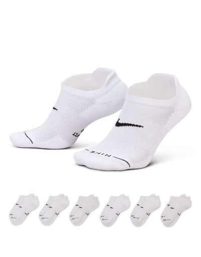 Nike Nike Everyday Plus 6 pack sneaker socks in white