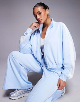 Nike Nike NSW cropped zip through jacket in blue