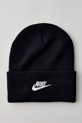 Nike Nike Peak Futura Logo Beanie in Black, Women's at Urban Outfitters