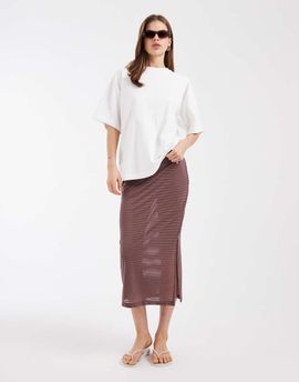 Nike Nike sheer mid length skirt in brown