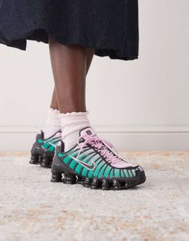 Nike Nike Shox TL sneakers in black, pink and green