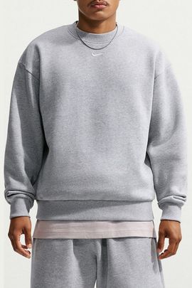 Nike Nike Solo Fleece Crew Neck Sweatshirt in Grey Heather, Men's at Urban Outfitters