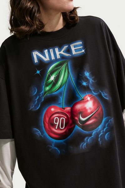 Nike Nike Sportswear Cherry Graphic Loose Tee in Black, Women's at Urban Outfitters