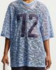 Nike Nike Sportswear Chill Lace Oversized Jersey Top in Work Blue/Gridiron/White, Women's at Urban Outfitters - 1