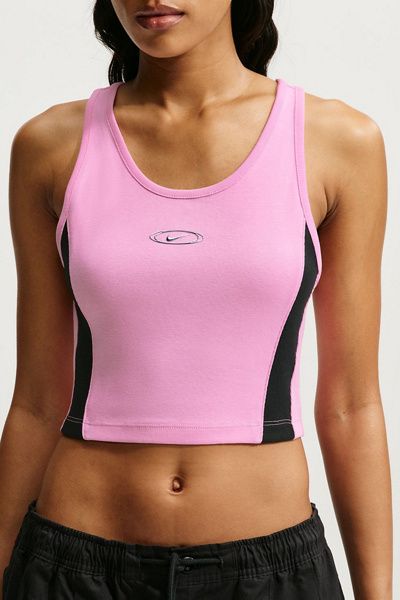 Nike Nike Sportswear Colorblock Tight Cropped Tank Top in Pink, Women's at Urban Outfitters