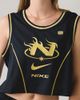 Nike Nike Sportswear Sleeveless Cropped Jersey Top in Black/Buff Gold, Women's at Urban Outfitters - 1