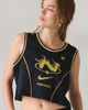 Nike Nike Sportswear Sleeveless Cropped Jersey Top in Black/Buff Gold, Women's at Urban Outfitters - 4