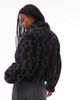Nike Nike Street borg fleece jacket in leopard print-Black - 4