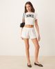 Nike Nike Street graphic cropped t-shirt in cream-White - 3