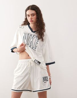 Nike Nike Street satin shorts in cream-White