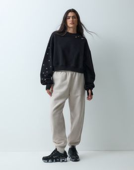 Nike Nike Studio cuffed sweatpants in cream-NEUTRAL