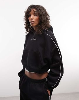 Nike Nike Studio Fleece cropped hoodie in black