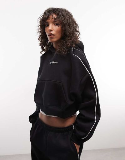 Nike Studio Fleece Cropped Hoodie In Black