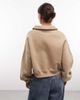Nike Nike Studio Fleece Oversized cropped polo shirt in beige-Green - 4