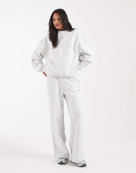 Nike Nike Studio Fleece wide leg sweatpants in light gray