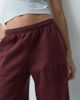 Nike Nike Studio wide leg logo sweatpants in burgundy-RED - 4