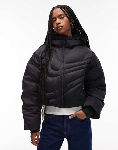 Nike Nike Swoosh down puffer jacket in black